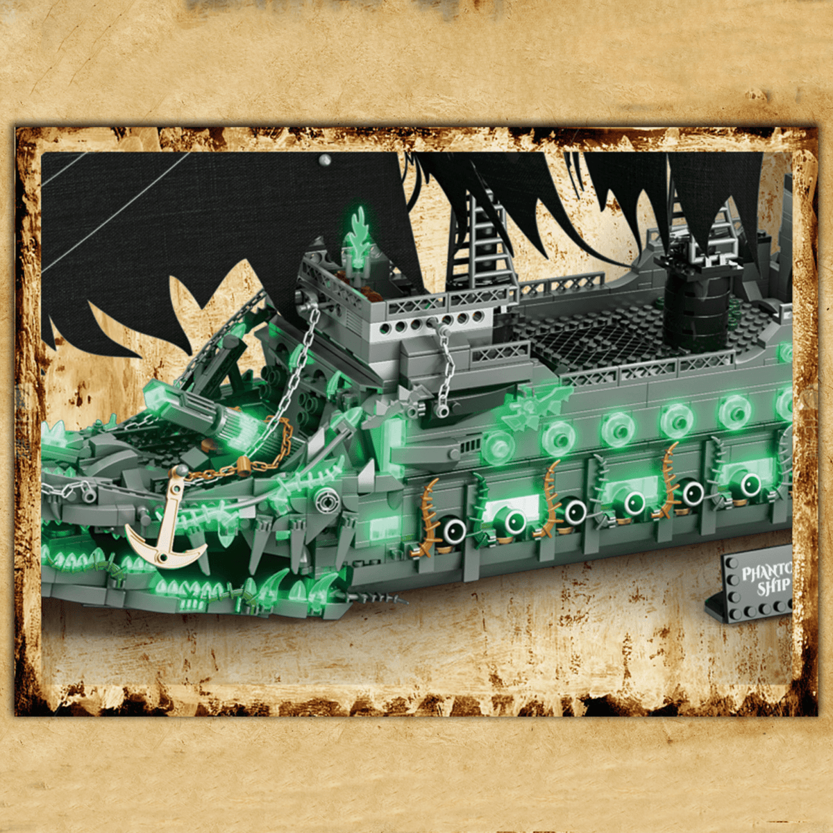 DK 6003 - Glow-In-The-Dark Ghost Ship - vue 3 | Power Blockz
