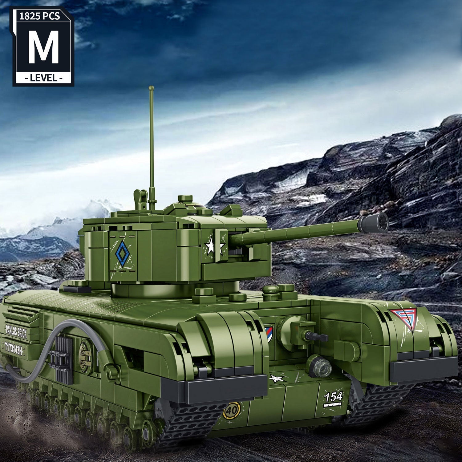 Panlos 632014 - Churchill tank - vue 2 | Power Blockz