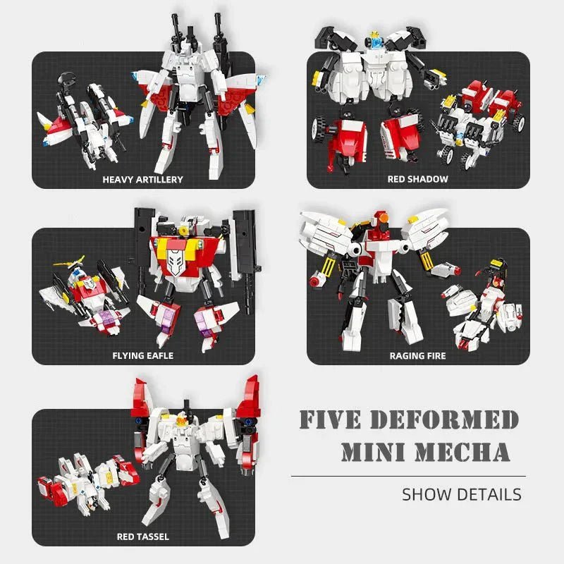 Jiestar 67031 - Super Deformed Flaming Meteor Mecha Robot Warrior Bricks Toy - vue 6 | Power Blockz