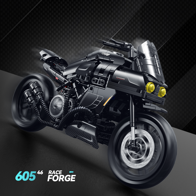 60546 - Night Hornet 1:8 Café Racer Motorcycle - View 2 | Power Blockz