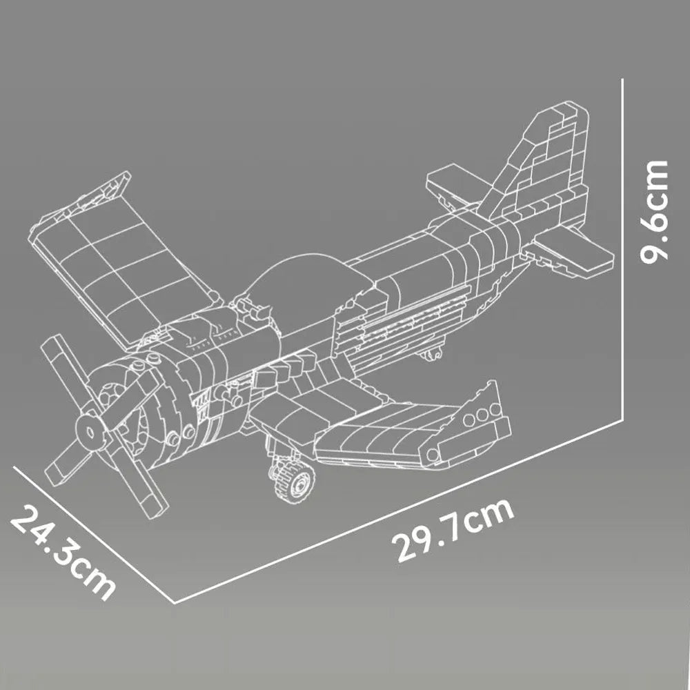 Mould King 24060 - Brazilian Propeller-Driven Racing Aircraft - vue 7 | Power Blockz