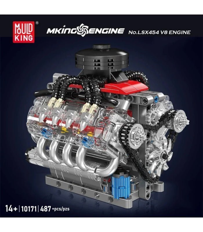Mould King 10171 - Functional LSX454 V8 Engine - vue 6 | Power Blockz