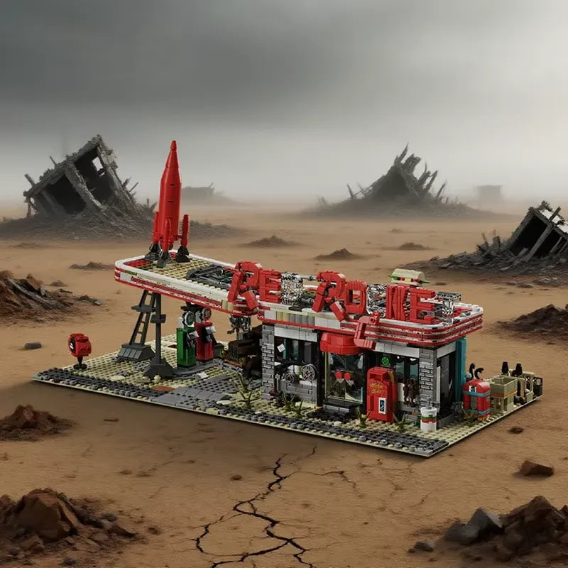 YM001 - Red Rocket Abandoned Gas Station Fallout - vue 2 | Power Blockz