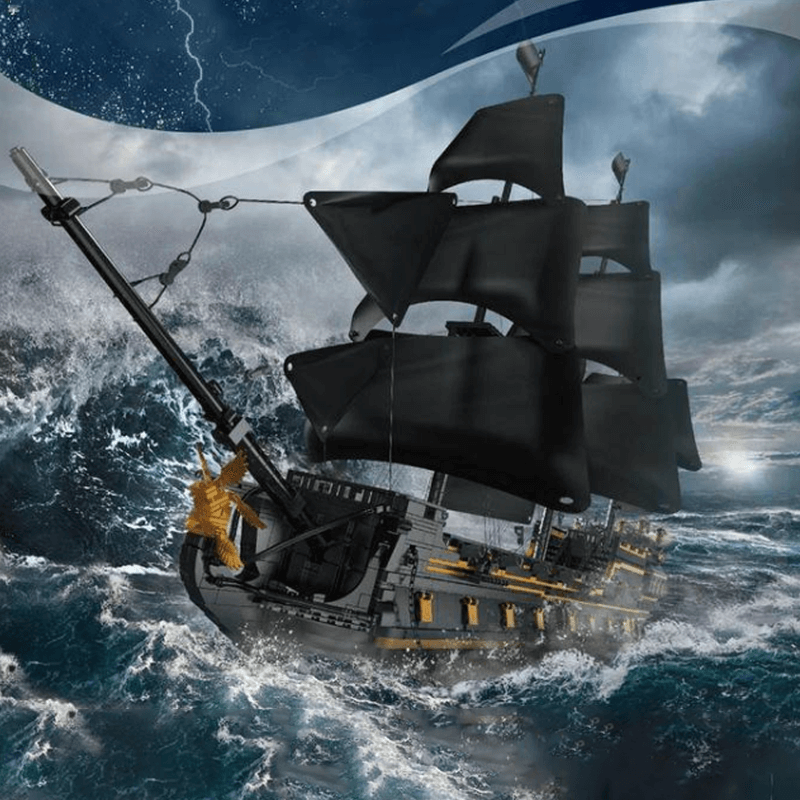 Mould King 13199 - Black Pirate Ship - vue 8 | Power Blockz