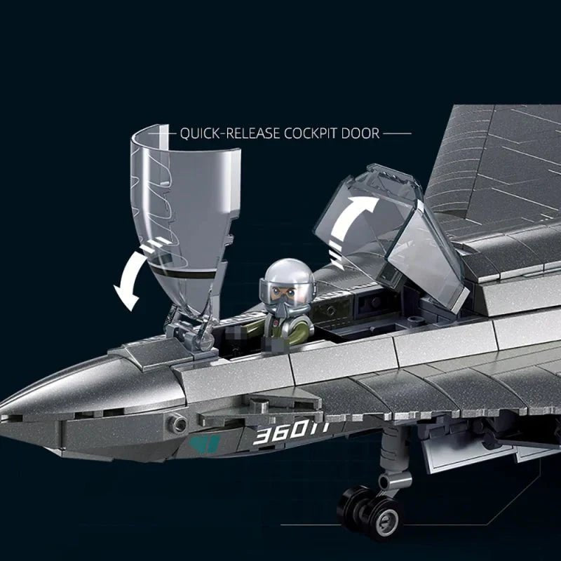 Sluban M38-B1569 - Triple-Engine Jet Fighter - vue 7 | Power Blockz