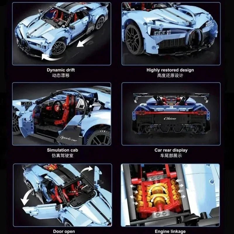 TGL T5027 - Blue - Blue Quad-Turbo W16 Hyper GT - vue 6 | Power Blockz