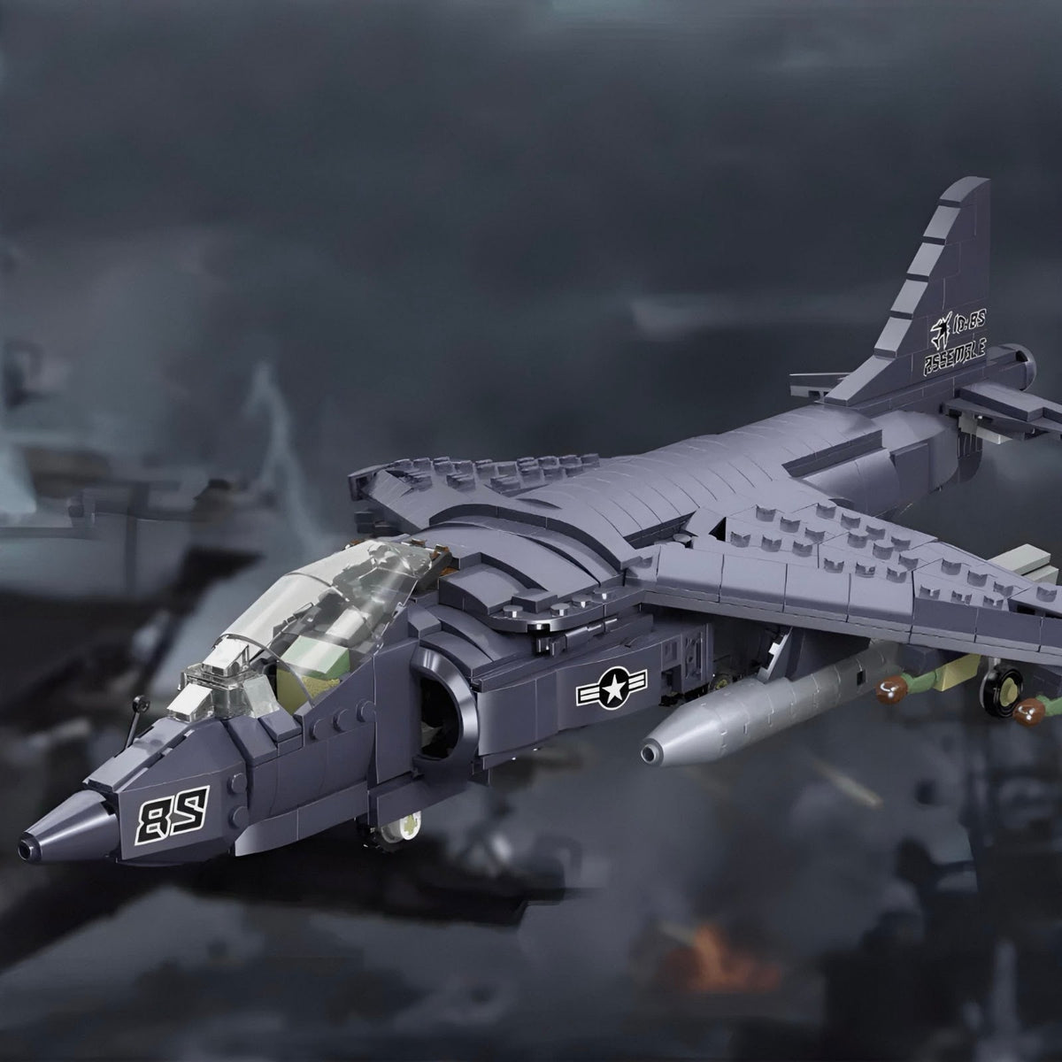 Jiestar 61052 - Av-8 Sea Harrier Aircraft - vue 2 | Power Blockz