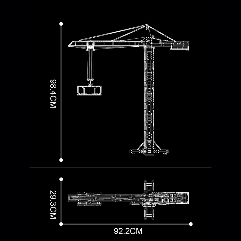 Mould King 17004 - Tower Crane Remote Control - vue 6 | Power Blockz
