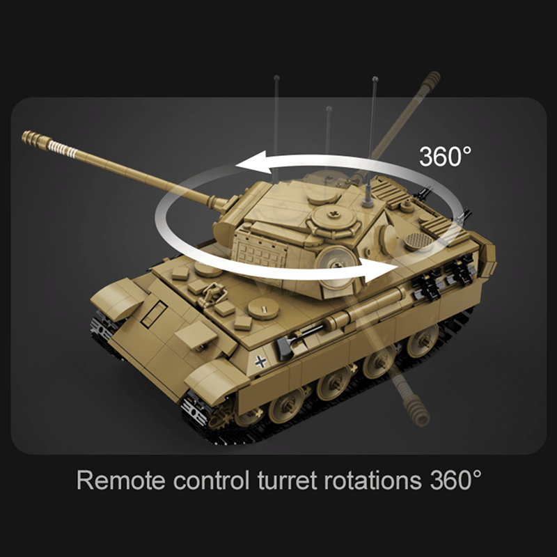CaDa C61073W - Remote Controlled Panther Tank - vue 3 | Power Blockz