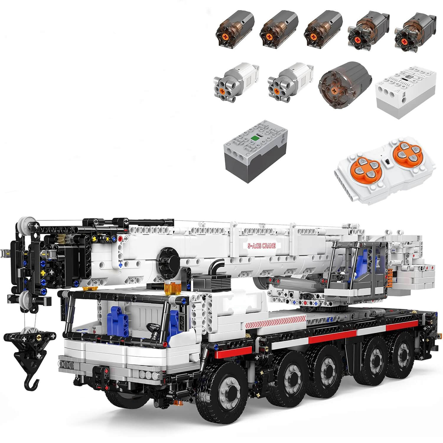 Mould King 17075 - RC All-Terrain Crane Truck - vue 5 | Power Blockz