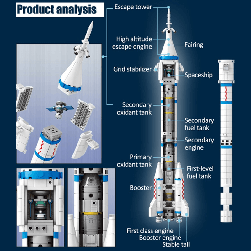 Sembo 203304 - Long March 2F Launch Vehicle - vue 5 | Power Blockz
