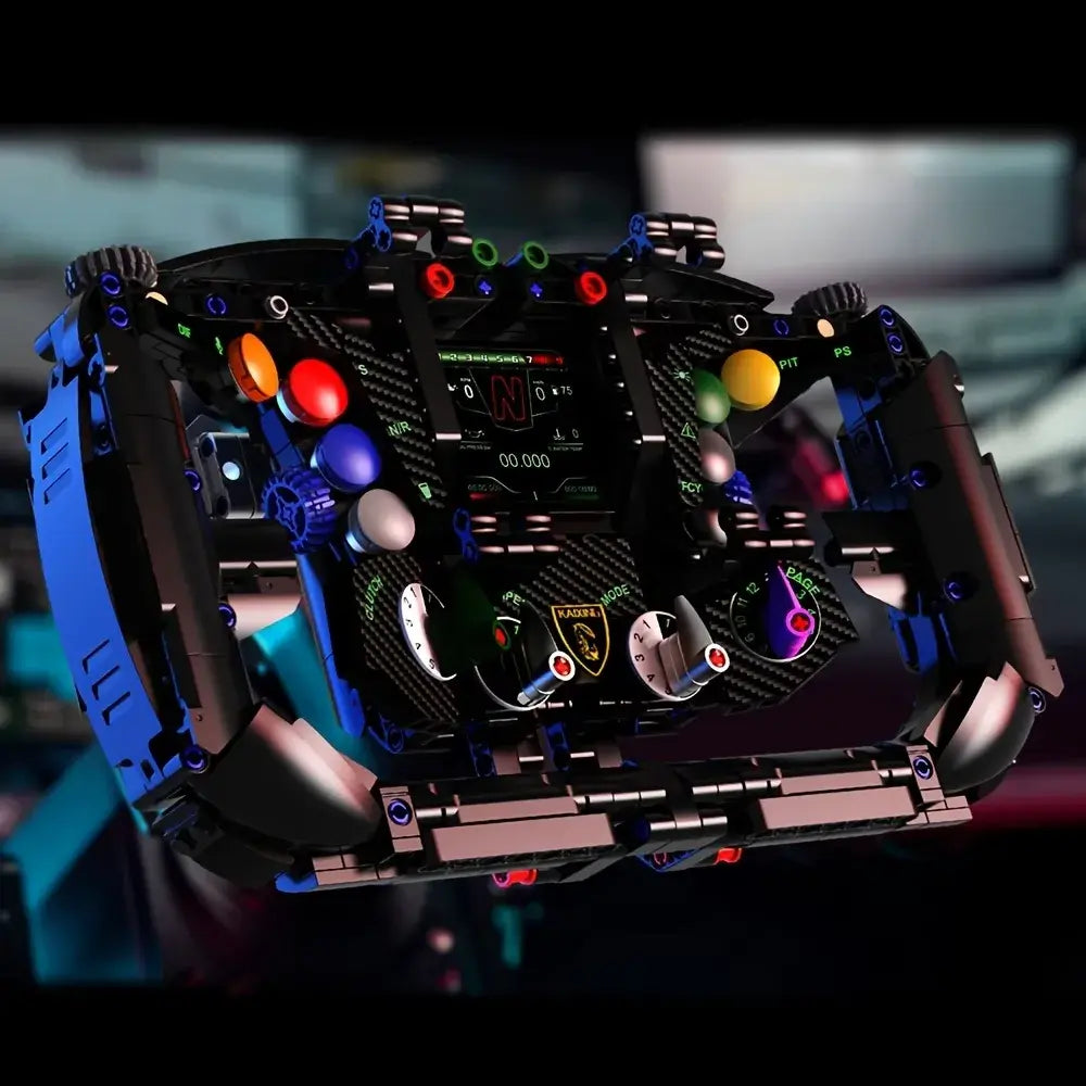 K96263 - 1:1 Lambo Supercar Steering Wheel - vue 2 | Power Blockz