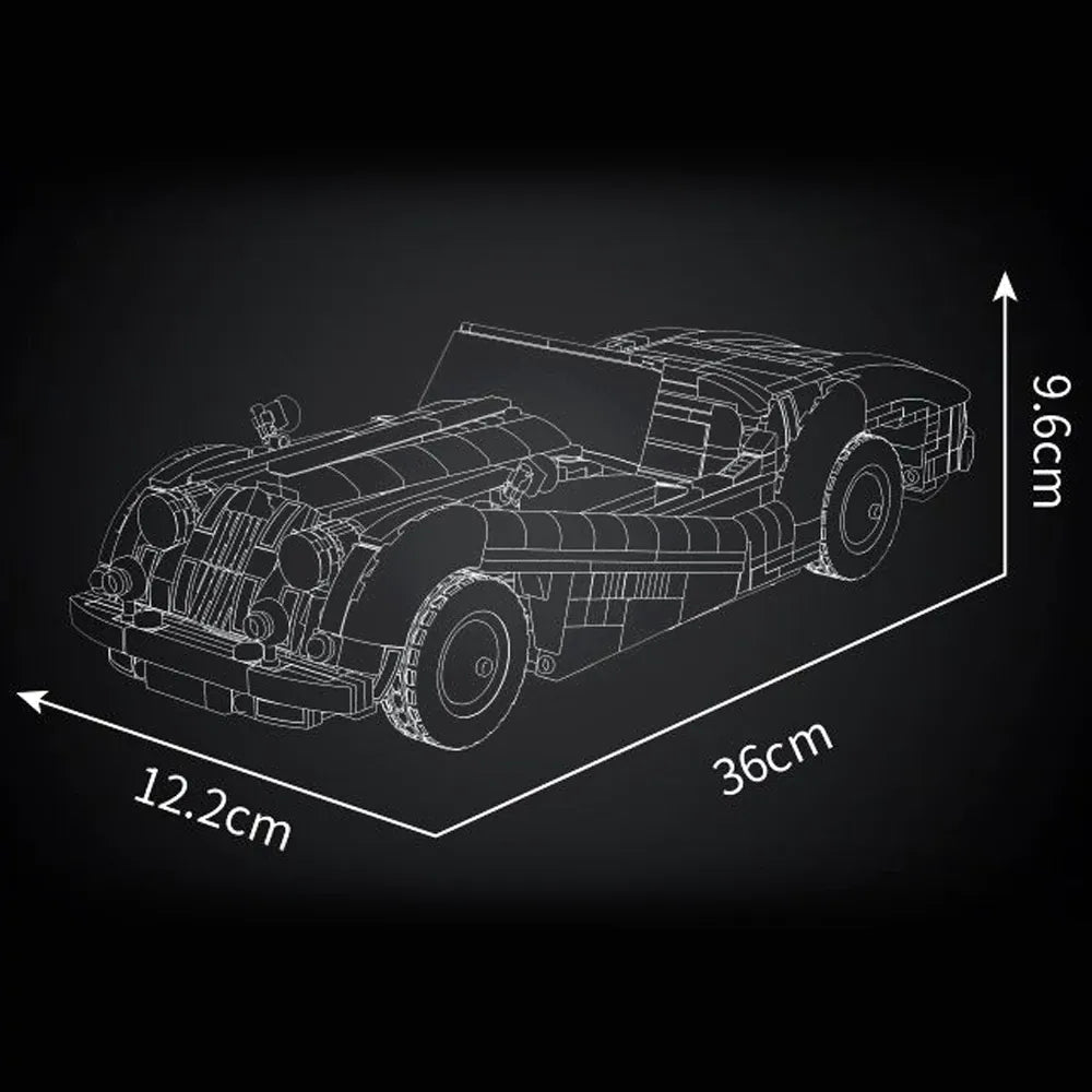 Mould King 10236 - 1960s 4/4 British Roadster - vue 7 | Power Blockz
