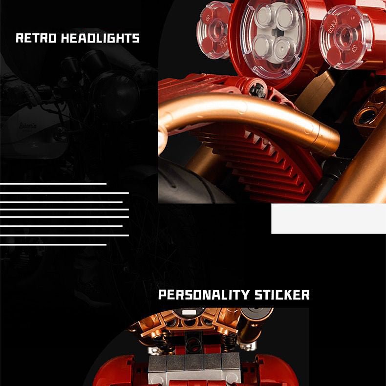 KBOX 10514 - Red Custom Chopper - vue 5 | Power Blockz