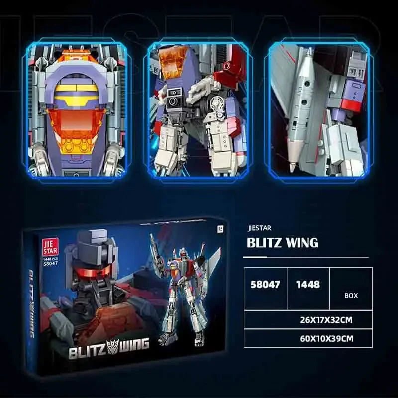 Super Hero Blitz Wing Mecha Robot Warrior Bricks Toy - Super Hero Blitz Wing Mecha Robot Warrior Bricks Toy - vue 7 | Power Blockz