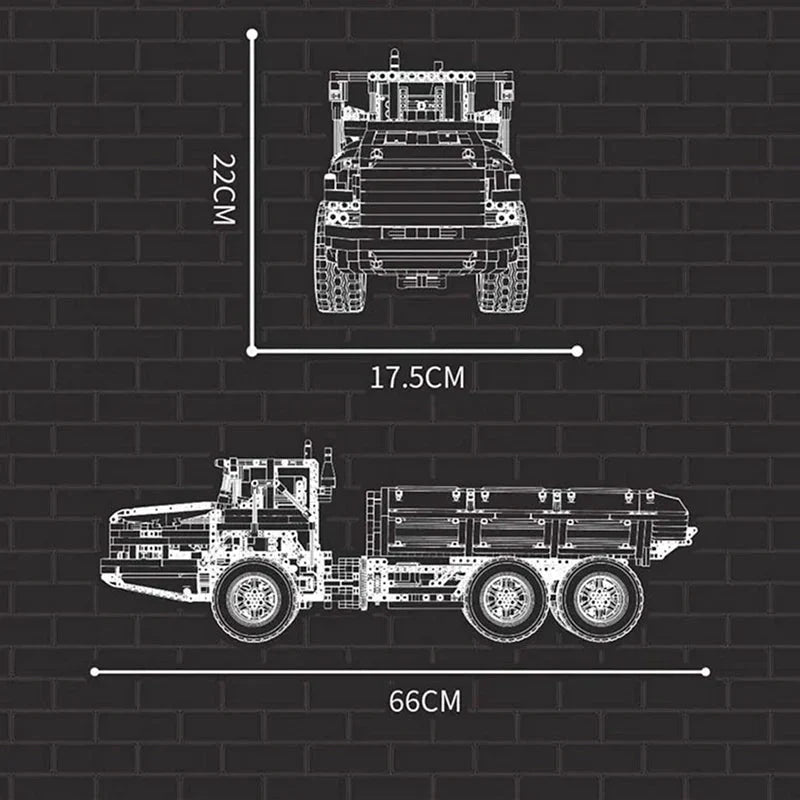 Mould King 17010S - RC Articulated Dump Truck - vue 5 | Power Blockz