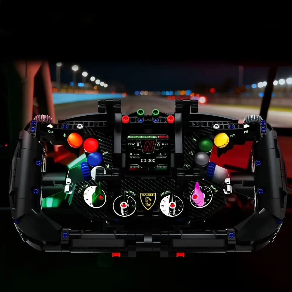 K96263 - 1:1 Lambo Supercar Steering Wheel - vue 3 | Power Blockz