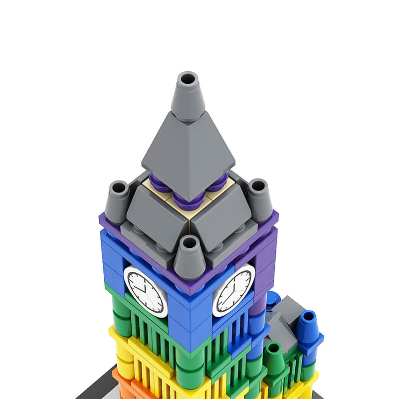 Power Blockz MOC-133916 - Colorful Big Ben II - vue 5 | Power Blockz