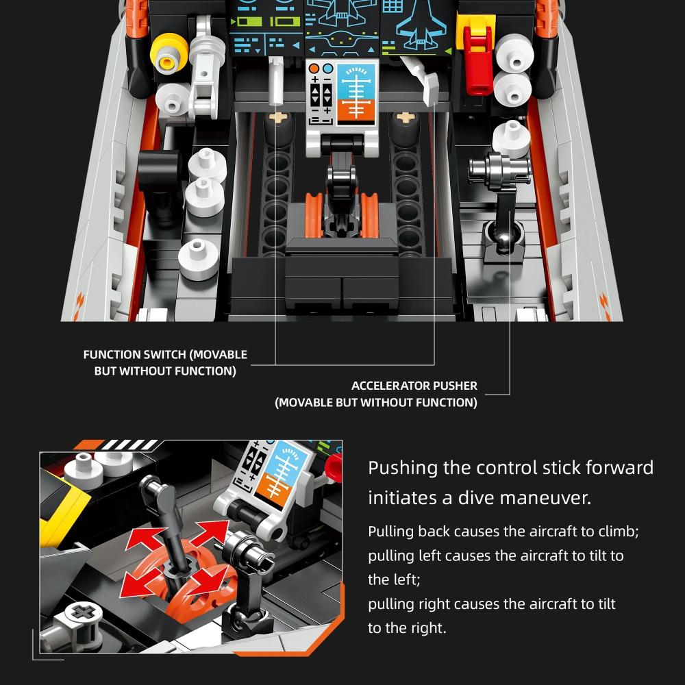 JIESTAR JJ9230 - F35 Fighter Jet Simulator - vue 4 | Power Blockz