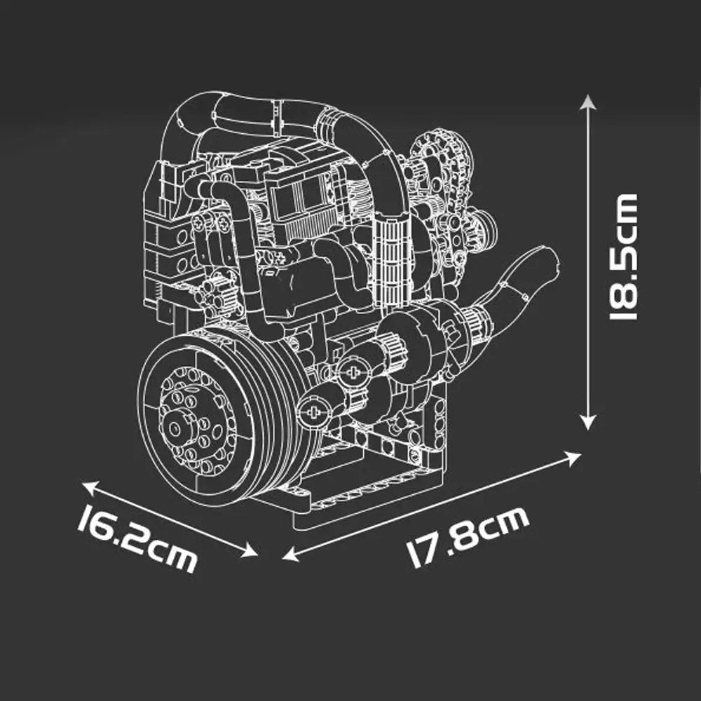 Mould King 10215 - V8 Supercar Engine Kit - vue 9 | Power Blockz