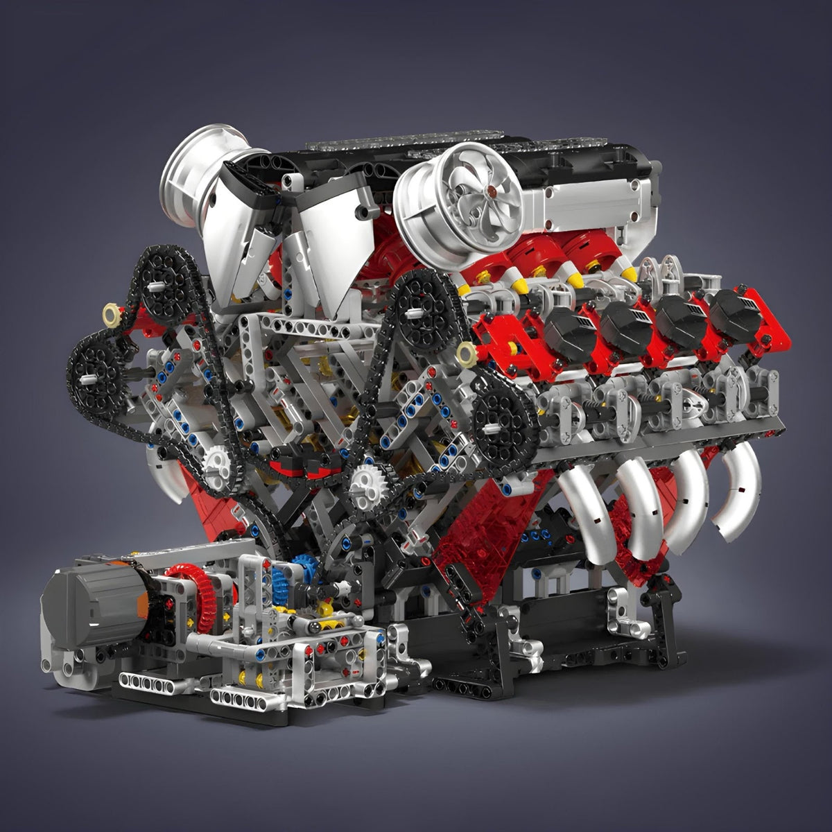 Mould King 10130 - Italian F488 V8 Engine - vue 3 | Power Blockz