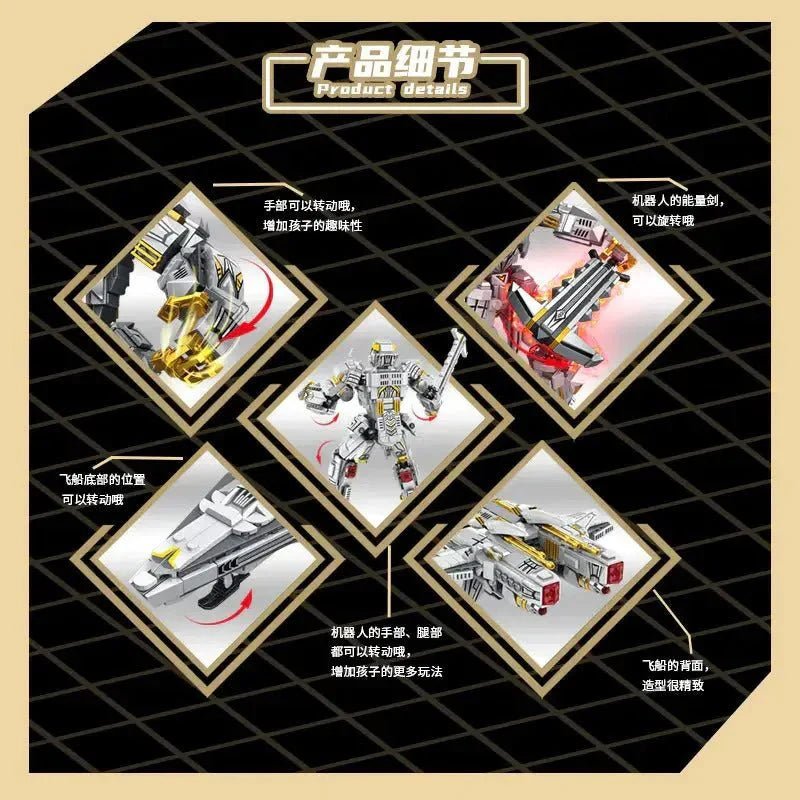 Mecha Of Steel Mech Megatron Transformer Robot Bricks Toy | 1106pcs - Mecha Of Steel Mech Megatron Transformer Robot Bricks Toy - vue 4 | Power Blockz