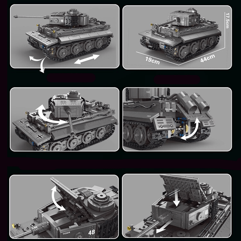 CaDa C61071W - Remote Controlled Tiger Tank - vue 11 | Power Blockz