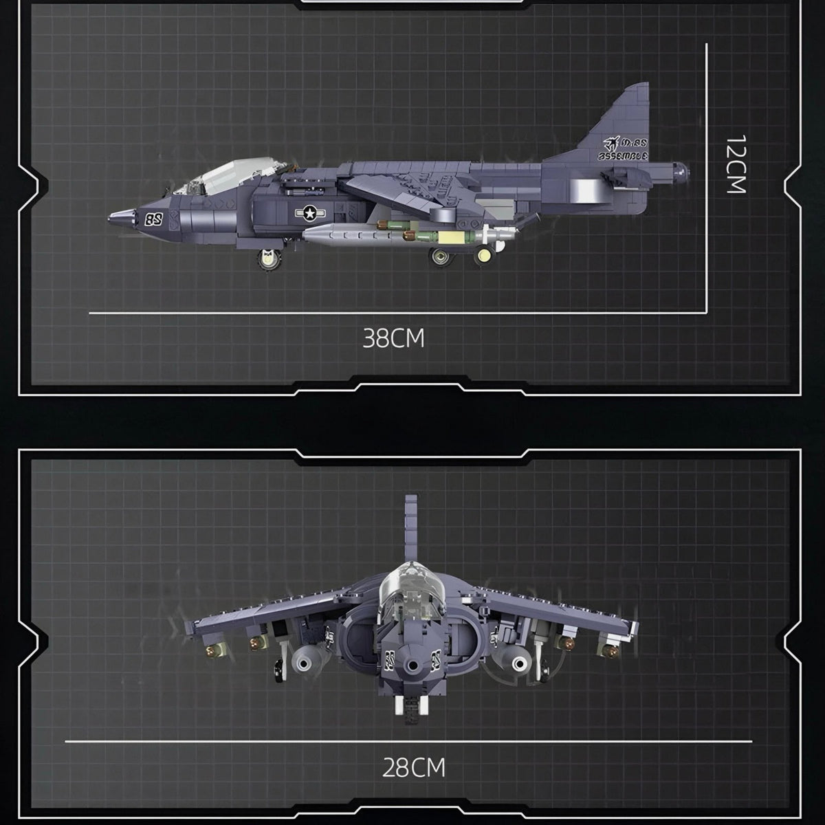 Jiestar 61052 - Av-8 Sea Harrier Aircraft - vue 5 | Power Blockz