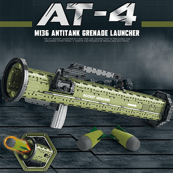 Reobrix 77027 - M136 AT-4 Anti Tank Grenade Launcher - vue 7 | Power Blockz