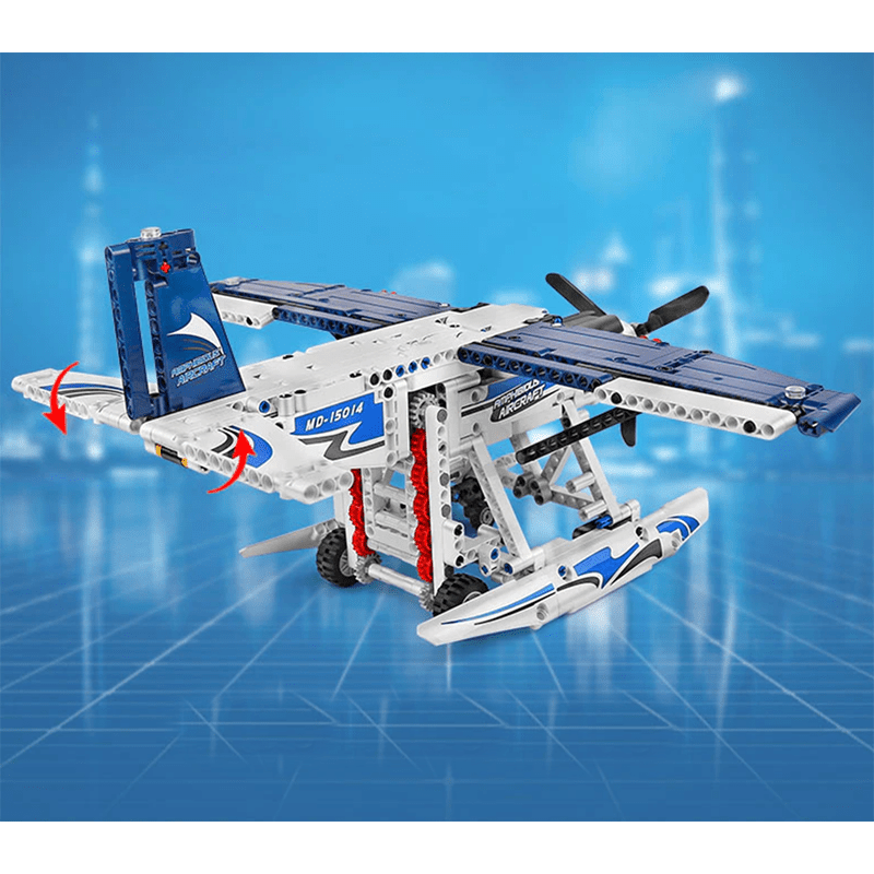 Mould King 15014 - Remote Controlled Amphibious Plane - vue 3 | Power Blockz