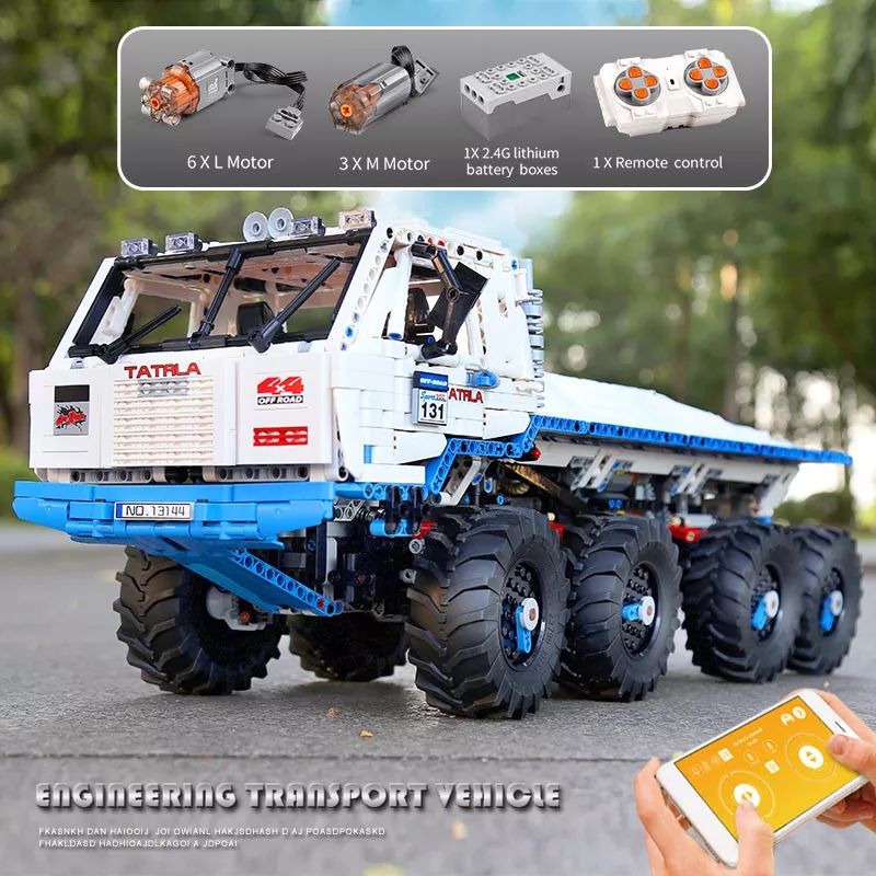 Mould King 13144 - RC Heavy 8x8 Utility Truck - vue 5 | Power Blockz