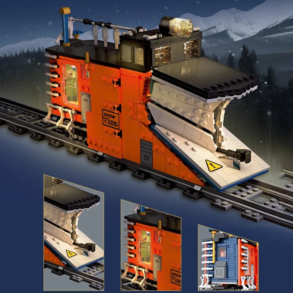 Jiestar 59095 - Rail Snowplow Train - vue 2 | Power Blockz
