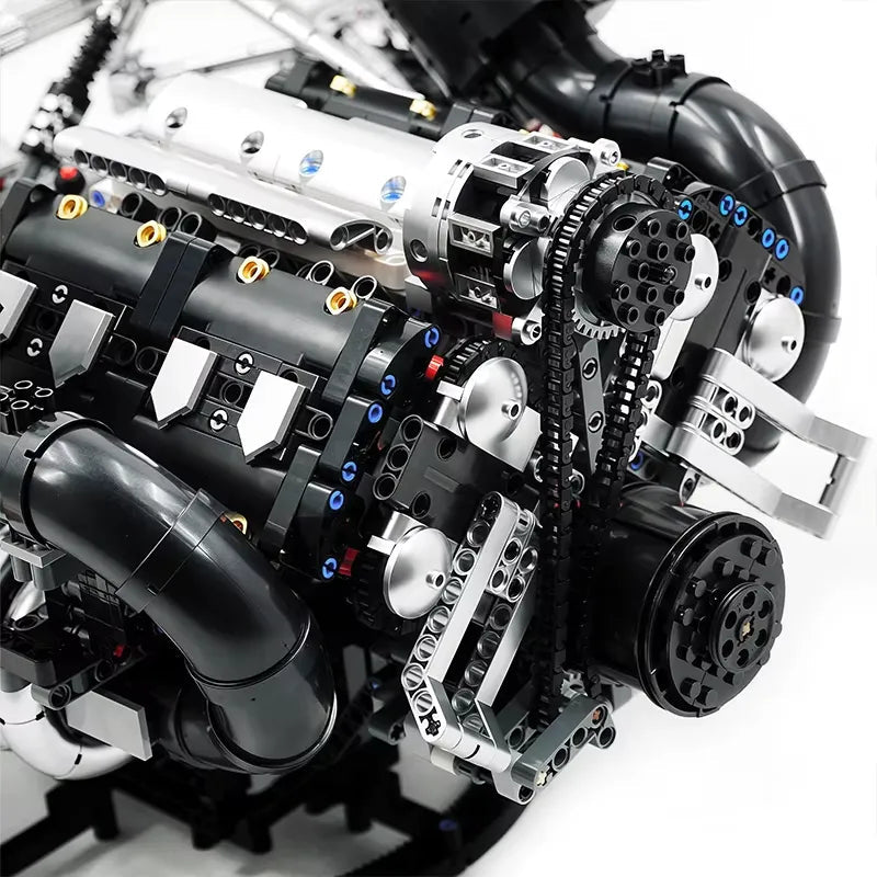 Mould King 10248 - Functional 5L V8 Engine & Powertrain - vue 16 | Power Blockz