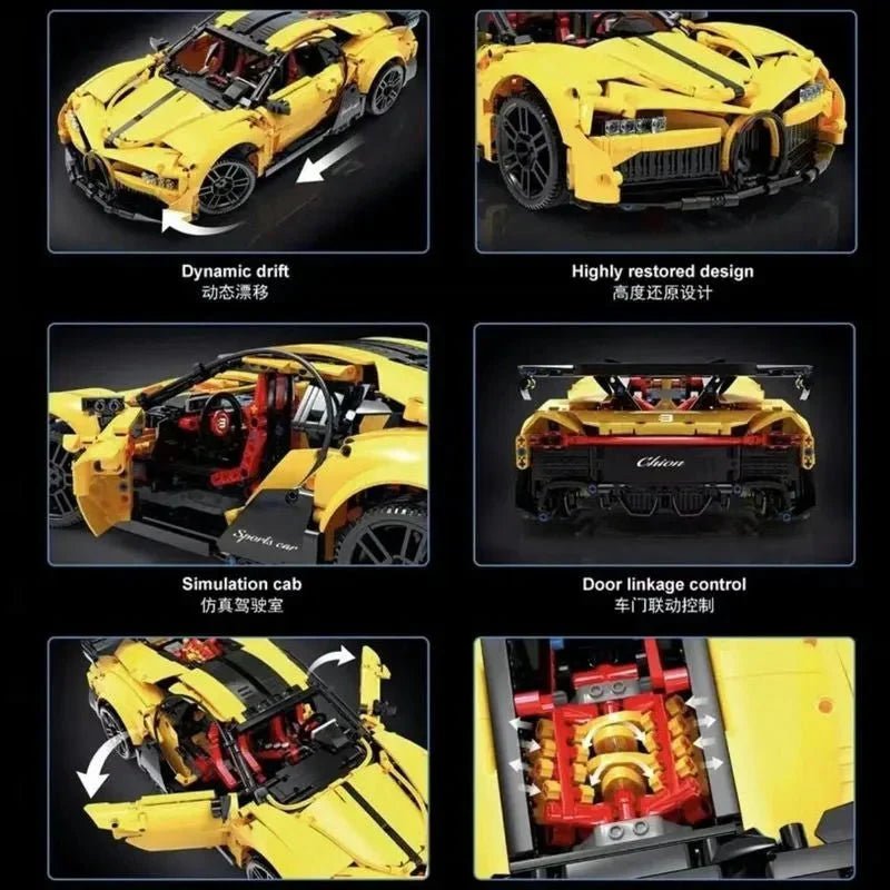 TGL T5027 - Yellow - Yellow Quad-Turbo W16 Hyper GT - vue 6 | Power Blockz