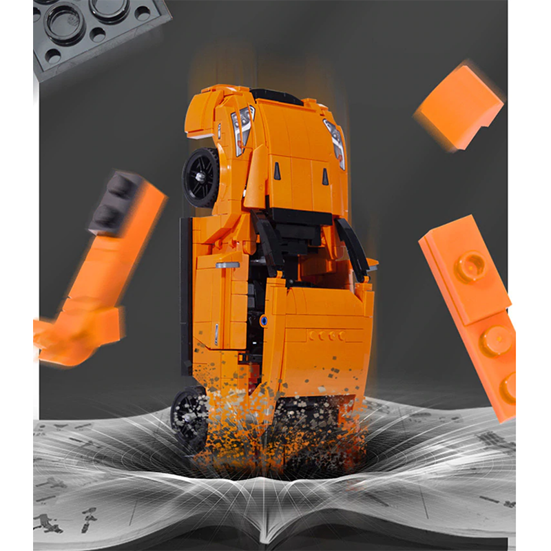 SY8407 - R35 GTR Godzilla Orange - vue 3 | Power Blockz