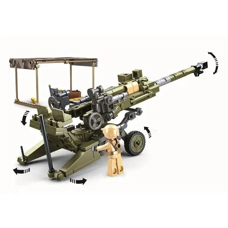 Sluban M38-B0890 - WW2 M777 Light Artillery - vue 3 | Power Blockz