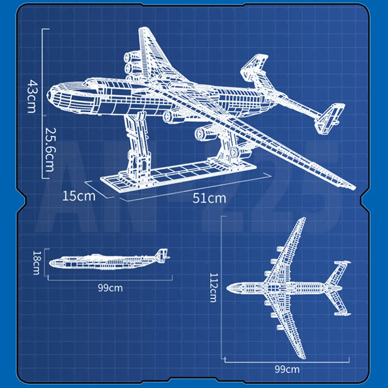 Jiestar 57014 - Antonov 225 With Stand - vue 5 | Power Blockz