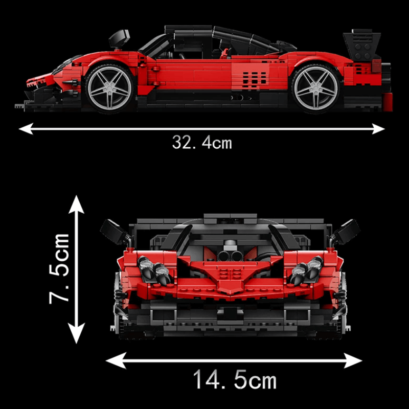 Mould King 10041 - 2022 Zonda C12-S Italian Hypercar - vue 5 | Power Blockz