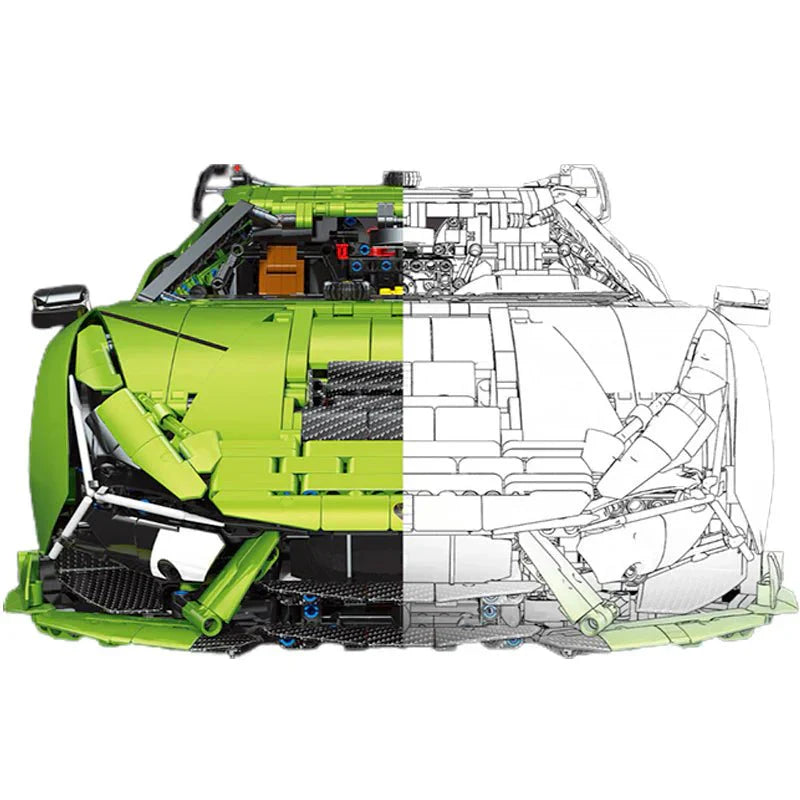 TGL T5046 - Static Version - Italian V12 SVJ Hypercar Green - vue 3 | Power Blockz