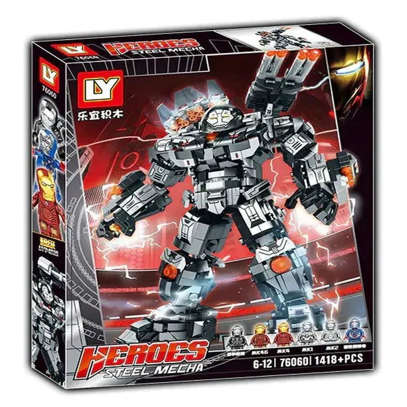 Ly 76060 - Transforming Super Heroes Steel Mecha Robot Bricks Toy - vue 6 | Power Blockz