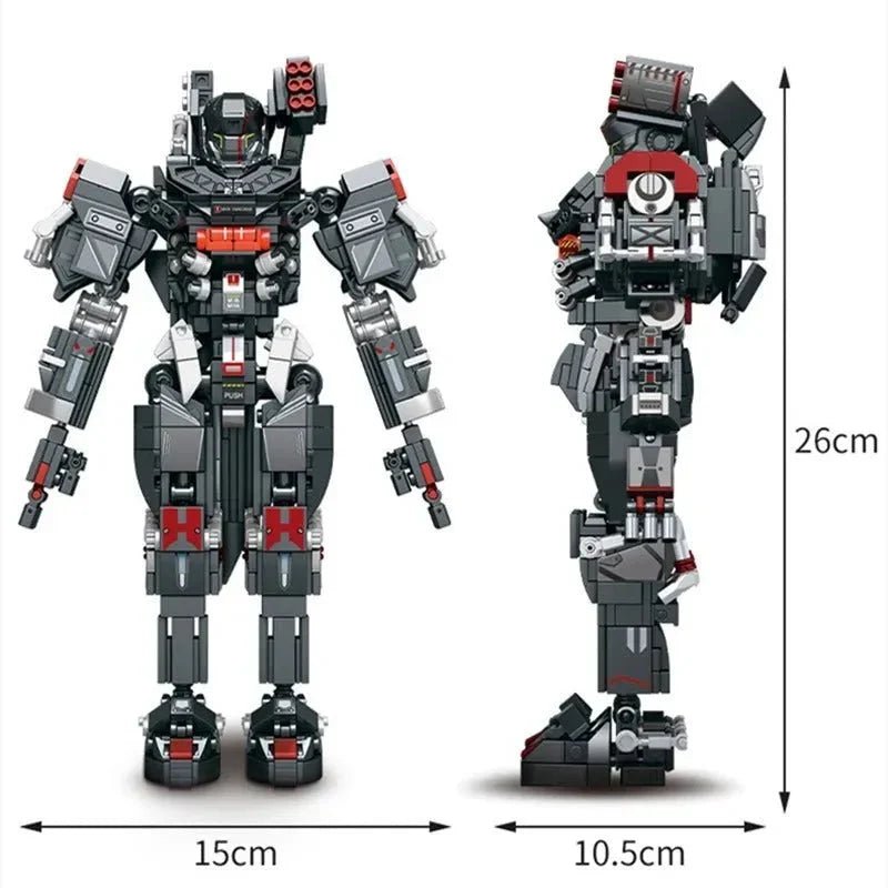 Heavy Duty Mecha Robot MU2 White Shark Bricks Toy | 802pcs - Heavy Duty Mecha Robot MU2 White Shark Bricks Toy - vue 9 | Power Blockz