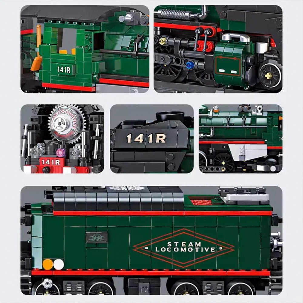 Jiestar 59098 - 141 R French Steam Locomotive - vue 7 | Power Blockz