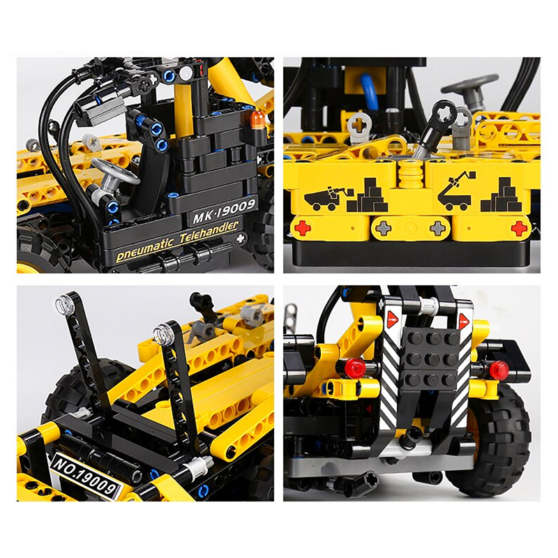Mould King 19009 - Pneumatic Forklift - vue 9 | Power Blockz