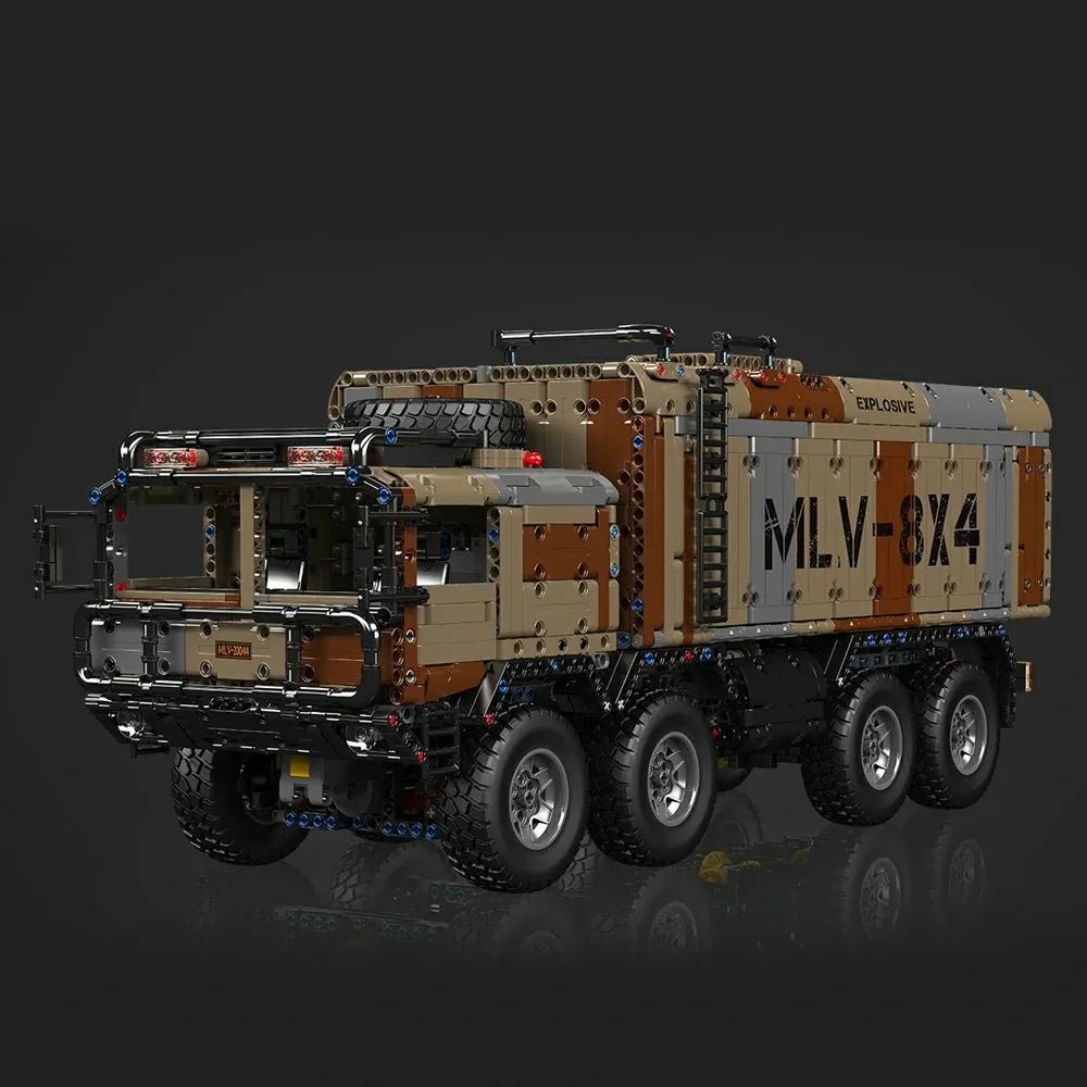 Mould King 20040 - Remote Controlled - Desert Sand Camo - 8x8 Desert Heavy Hauler - vue 10 | Power Blockz