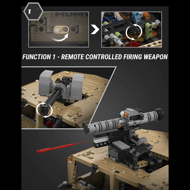 CaDa C61036 - Static Version - Military Off-Road Humvee Truck - vue 4 | Power Blockz