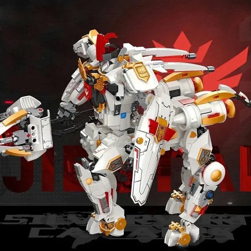 Deformation Silver Wing Cavalary Robot | 1389pcs - Deformation Silver Wing Cavalary Robot - vue 4 | Power Blockz