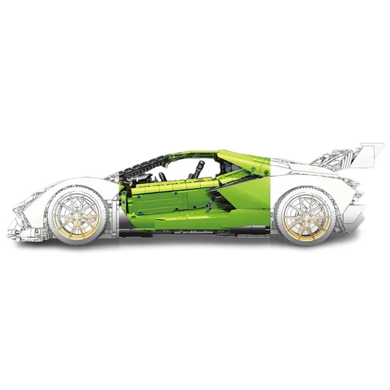 TGL T5046 - Static Version - Italian V12 SVJ Hypercar Green - vue 4 | Power Blockz