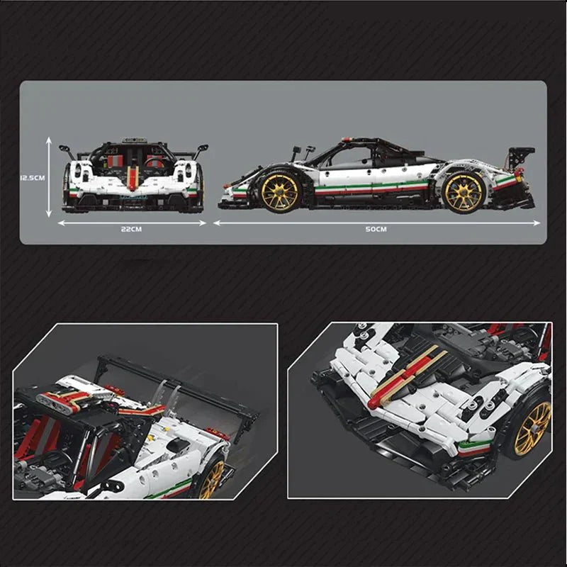 Mould King 13060 - Track-Only V12 Hypercar - vue 5 | Power Blockz
