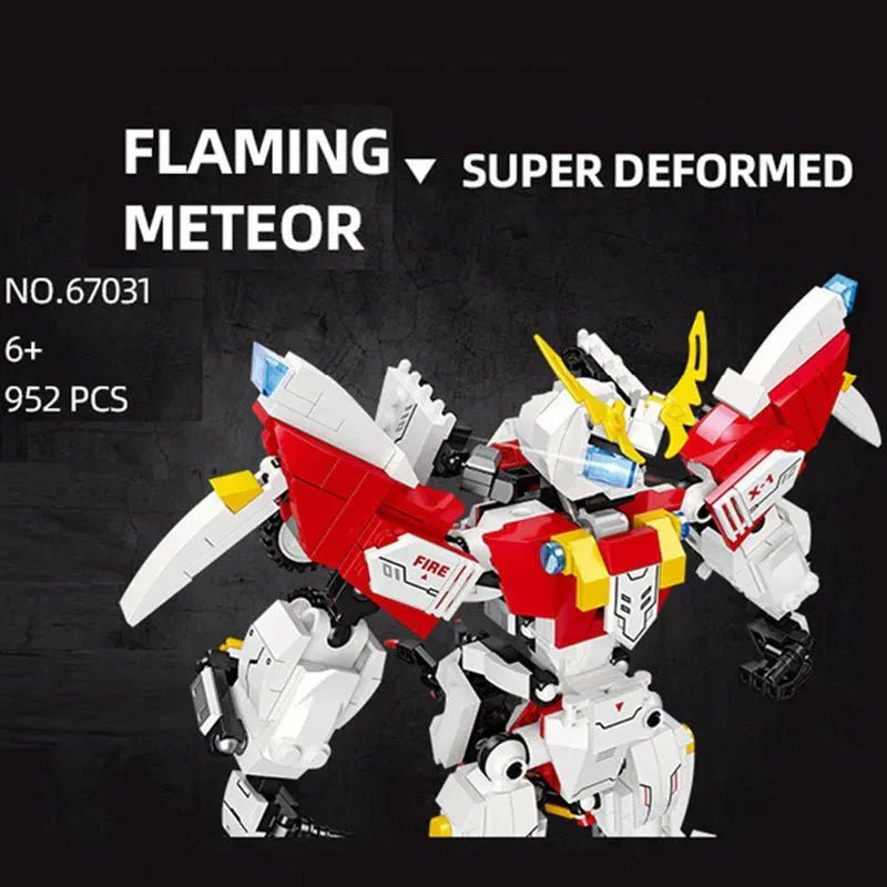Jiestar 67031 - Super Deformed Flaming Meteor Mecha Robot Warrior Bricks Toy - vue 7 | Power Blockz