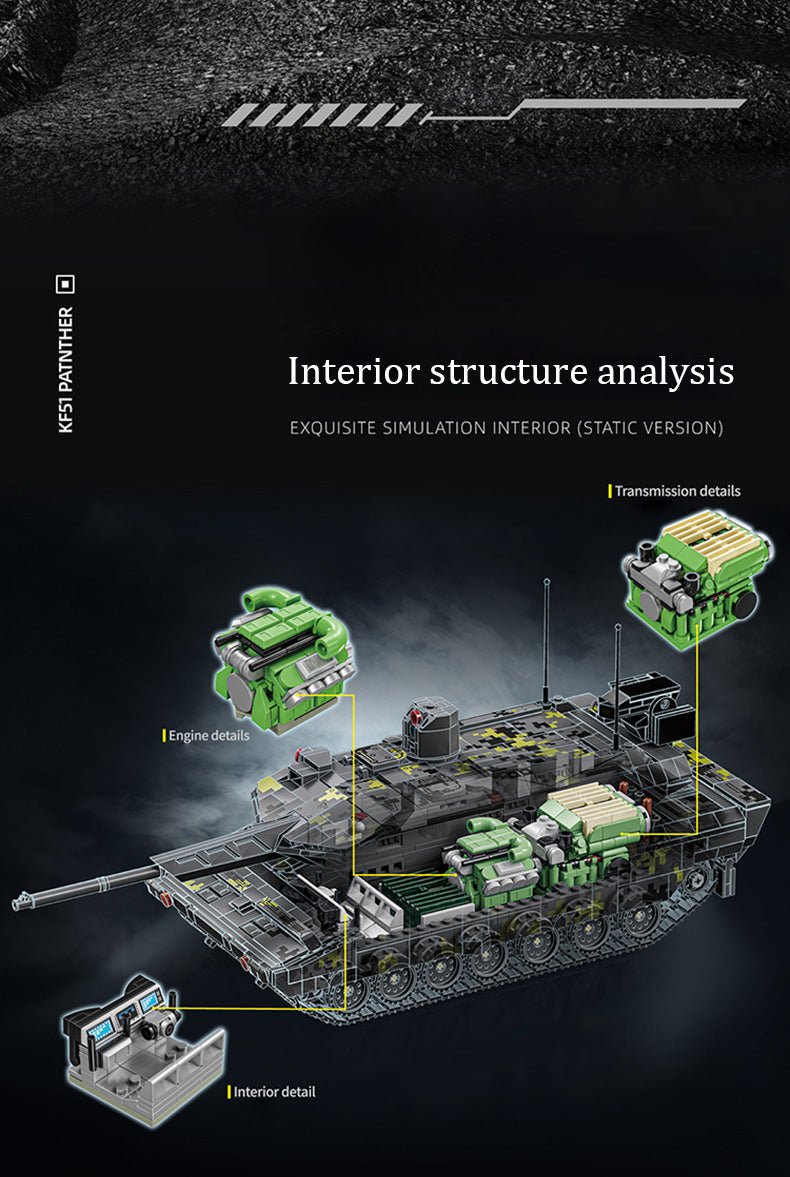 12GO 96001 - Panther KF51 main battle tank - vue 13 | Power Blockz